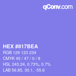 Color code: HEX #817BEA | qconv.com