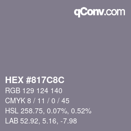 Color code: HEX #817C8C | qconv.com