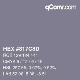 Color code: HEX #817C8D | qconv.com