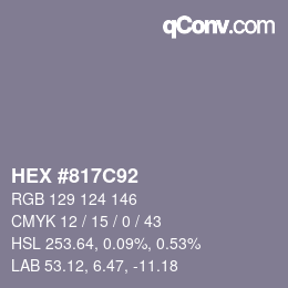 Color code: HEX #817C92 | qconv.com
