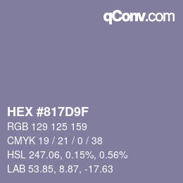 Color code: HEX #817D9F | qconv.com