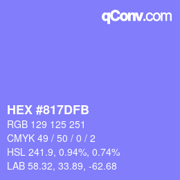 Color code: HEX #817DFB | qconv.com