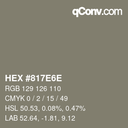 Color code: HEX #817E6E | qconv.com