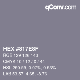 Color code: HEX #817E8F | qconv.com