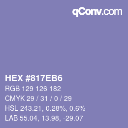 Color code: HEX #817EB6 | qconv.com