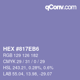 カラーコード: HEX #817EB6 | qconv.com