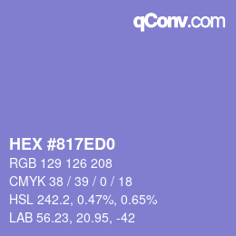 Farbcode: HEX #817ED0 | qconv.com