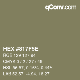 Color code: HEX #817F5E | qconv.com