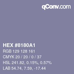 カラーコード: HEX #8180A1 | qconv.com