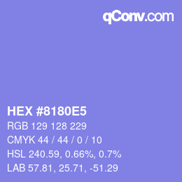 カラーコード: HEX #8180E5 | qconv.com