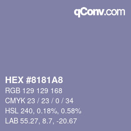 Color code: HEX #8181A8 | qconv.com