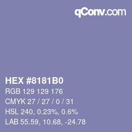 カラーコード: HEX #8181B0 | qconv.com