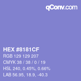 颜色代码: HEX #8181CF | qconv.com