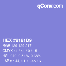 Color code: HEX #8181D9 | qconv.com