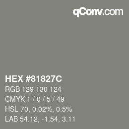 Code couleur: HEX #81827C | qconv.com
