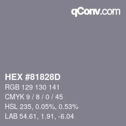 Color code: HEX #81828D | qconv.com