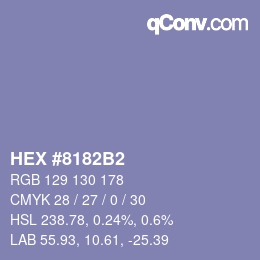 カラーコード: HEX #8182B2 | qconv.com