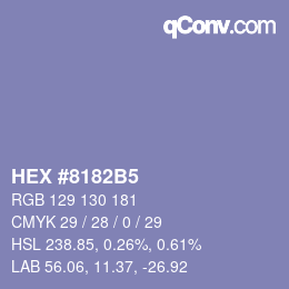 カラーコード: HEX #8182B5 | qconv.com