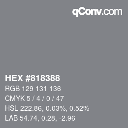 Código de color: HEX #818388 | qconv.com