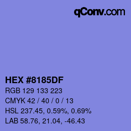 Color code: HEX #8185DF | qconv.com