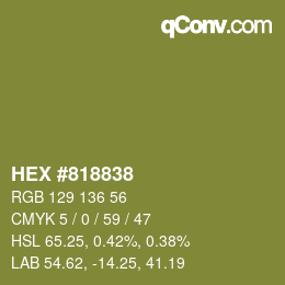 Color code: HEX #818838 | qconv.com