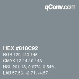 Color code: HEX #818C92 | qconv.com