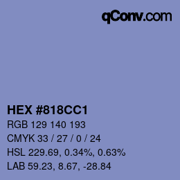 Color code: HEX #818CC1 | qconv.com