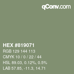 Color code: HEX #819071 | qconv.com