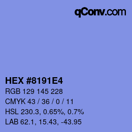 颜色代码: HEX #8191E4 | qconv.com