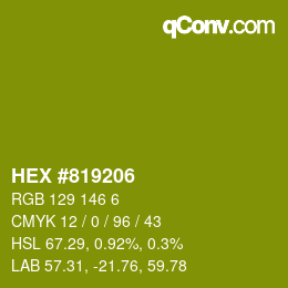 カラーコード: HEX #819206 | qconv.com