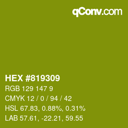 Código de color: HEX #819309 | qconv.com