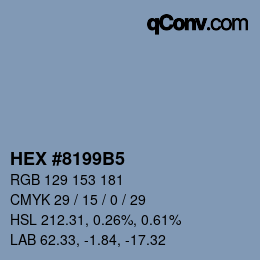 カラーコード: HEX #8199B5 | qconv.com