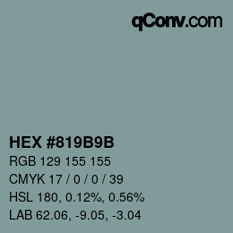 Color code: HEX #819B9B | qconv.com