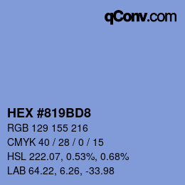 Color code: HEX #819BD8 | qconv.com