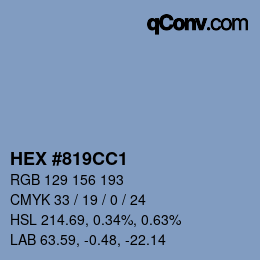 Color code: HEX #819CC1 | qconv.com