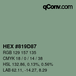 Color code: HEX #819D87 | qconv.com