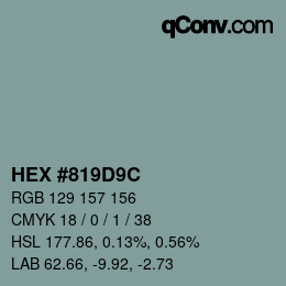 Código de color: HEX #819D9C | qconv.com