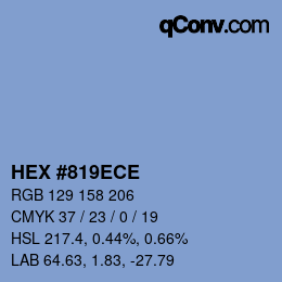 Color code: HEX #819ECE | qconv.com