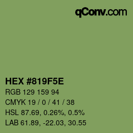 Color code: HEX #819F5E | qconv.com