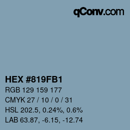 Color code: HEX #819FB1 | qconv.com
