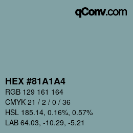 Farbcode: HEX #81A1A4 | qconv.com