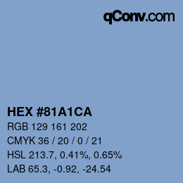 Color code: HEX #81A1CA | qconv.com