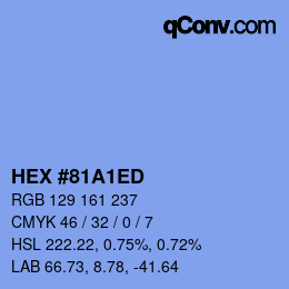 カラーコード: HEX #81A1ED | qconv.com
