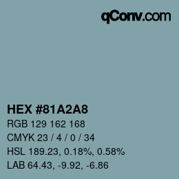 カラーコード: HEX #81A2A8 | qconv.com