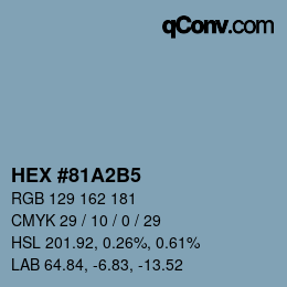 カラーコード: HEX #81A2B5 | qconv.com