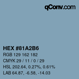 Color code: HEX #81A2B6 | qconv.com