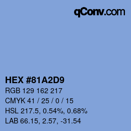 Color code: HEX #81A2D9 | qconv.com