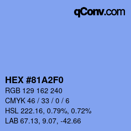 Color code: HEX #81A2F0 | qconv.com