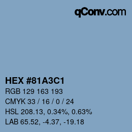 カラーコード: HEX #81A3C1 | qconv.com