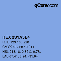 Color code: HEX #81A5E4 | qconv.com